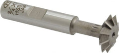 Interstate - 3/4° 3/4" Cut Diam, 3/16" Cut Width, 3/8" Shank, Cobalt Double-Angle Cutter - Best Tool & Supply