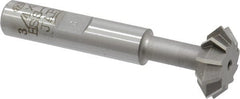 Interstate - 3/4° 3/4" Cut Diam, 1/4" Cut Width, 3/8" Shank, Cobalt Double-Angle Cutter - Best Tool & Supply