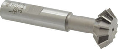 Interstate - 1° 1" Cut Diam, 3/8" Cut Width, 1/2" Shank, Cobalt Double-Angle Cutter - Best Tool & Supply