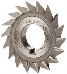 Value Collection - 2-3/4" Diam x 1/2" Width of Cut, 45° Included Angle, Arbor Connection, High Speed Steel Single Angle Cutter - Right Hand Cut, Oxide Finish - Best Tool & Supply