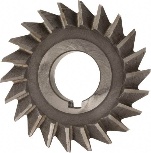 Value Collection - 3" Diam x 5/8" Width of Cut, 45° Included Angle, Arbor Connection, High Speed Steel Single Angle Cutter - Right Hand Cut, Oxide Finish - Best Tool & Supply