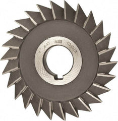 Value Collection - 4" Diam x 1/2" Width of Cut, 45° Included Angle, Arbor Connection, High Speed Steel Single Angle Cutter - Right Hand Cut, Oxide Finish - Best Tool & Supply