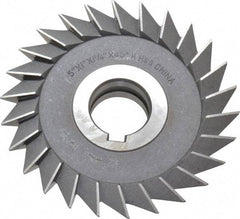 Value Collection - 5" Diam x 1" Width of Cut, 45° Included Angle, Arbor Connection, High Speed Steel Single Angle Cutter - Right Hand Cut, Oxide Finish - Best Tool & Supply