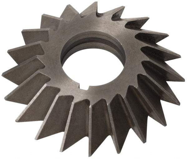 Value Collection - 3" Diam x 3/4" Width of Cut, 60° Included Angle, Arbor Connection, High Speed Steel Single Angle Cutter - Left Hand Cut, Uncoated - Best Tool & Supply