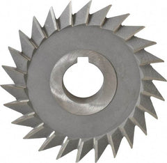 Value Collection - 4" Diam x 3/4" Width of Cut, 45° Included Angle, Arbor Connection, High Speed Steel Single Angle Cutter - Left Hand Cut, Oxide Finish - Best Tool & Supply