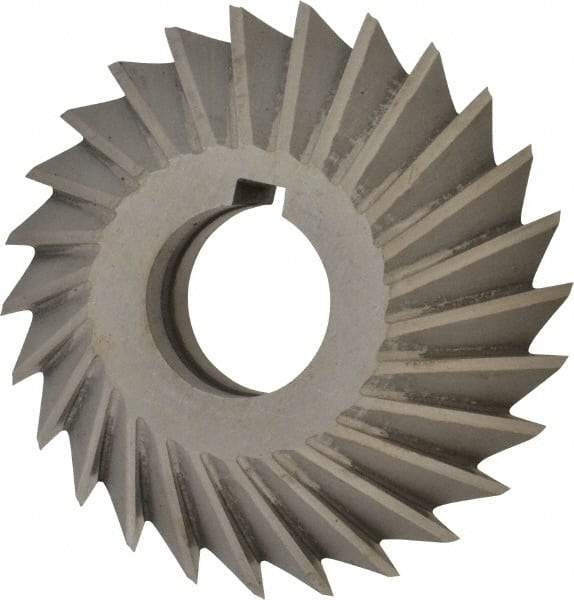 Value Collection - 4" Diam x 1" Width of Cut, 45° Included Angle, Arbor Connection, High Speed Steel Single Angle Cutter - Left Hand Cut, Oxide Finish - Best Tool & Supply