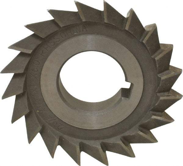 Value Collection - 2-3/4" Diam x 1/2" Width of Cut, 60° Included Angle, Arbor Connection, High Speed Steel Single Angle Cutter - Right Hand Cut, Oxide Finish - Best Tool & Supply