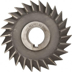 Value Collection - 4" Diam x 3/4" Width of Cut, 60° Included Angle, Arbor Connection, High Speed Steel Single Angle Cutter - Right Hand Cut, Oxide Finish - Best Tool & Supply