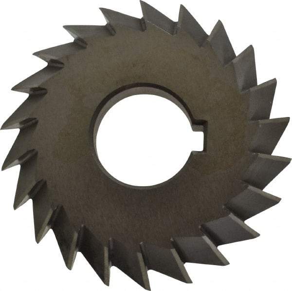 Value Collection - 3" Diam x 5/8" Width of Cut, 60° Included Angle, Arbor Connection, High Speed Steel Single Angle Cutter - Left Hand Cut, Uncoated - Best Tool & Supply