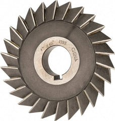 Value Collection - 4" Diam x 3/4" Width of Cut, 60° Included Angle, Arbor Connection, High Speed Steel Single Angle Cutter - Left Hand Cut, Oxide Finish - Best Tool & Supply