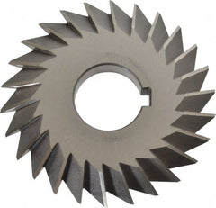 Value Collection - 4° 4" Cut Diam, 1/2" Cut Width, 1-1/4" Arbor, High Speed Steel Double-Angle Cutter - Best Tool & Supply