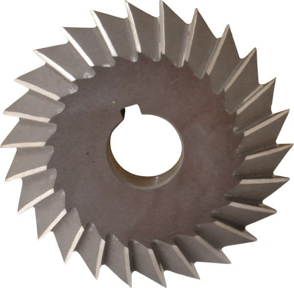 Value Collection - 4° 4" Cut Diam, 3/4" Cut Width, 1" Arbor, High Speed Steel Double-Angle Cutter - Best Tool & Supply