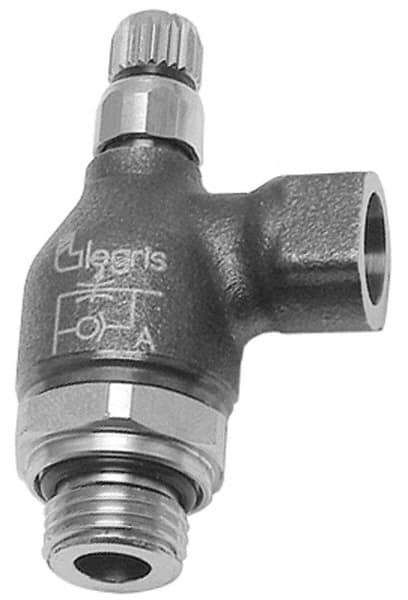 Legris - 1/2" BSPP Mini Swivel Flow Control Regulator - 0 to 145 psi, Treated Brass Material & Buna Nitrile O-Ring - Best Tool & Supply