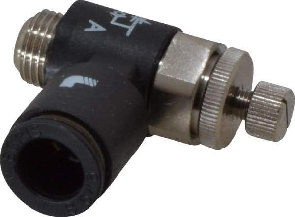 Legris - 8mm Tube OD x 1/8" BSPP Miniature Flow Control Regulator - 0 to 145 psi & Nylon Material - Best Tool & Supply