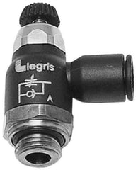 Legris - 10mm Tube OD x 1/2 Male BSPT Compact Meter Out Flow Control Valve - 14.5 to 145 psi, Nylon - Best Tool & Supply