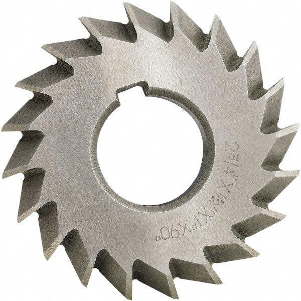 Made in USA - 6° 6" Cut Diam, 1-1/4" Cut Width, 1-1/4" Arbor, High Speed Steel Double-Angle Cutter - Best Tool & Supply