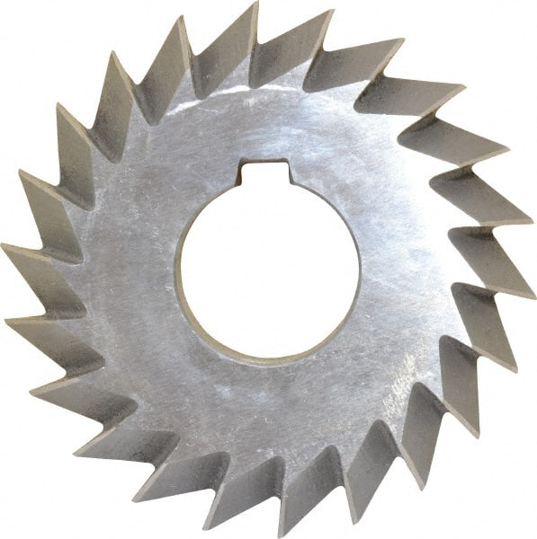 Value Collection - 3° 3" Cut Diam, 5/8" Cut Width, 1" Arbor, High Speed Steel Double-Angle Cutter - Best Tool & Supply