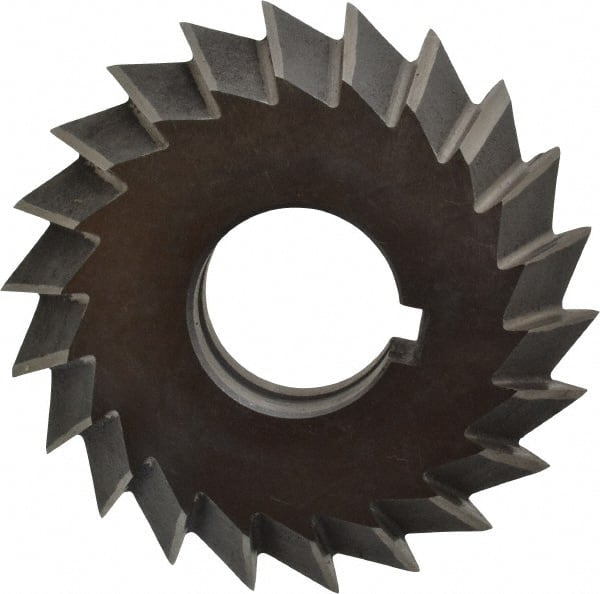 Value Collection - 3° 3" Cut Diam, 3/4" Cut Width, 1" Arbor, High Speed Steel Double-Angle Cutter - Best Tool & Supply