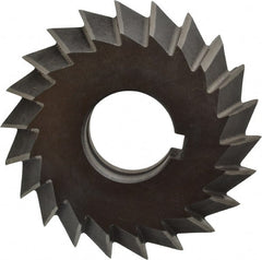 Value Collection - 3° 3" Cut Diam, 3/4" Cut Width, 1" Arbor, High Speed Steel Double-Angle Cutter - Best Tool & Supply