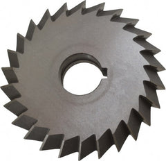 Value Collection - 4° 4" Cut Diam, 3/4" Cut Width, 1" Arbor, High Speed Steel Double-Angle Cutter - Best Tool & Supply