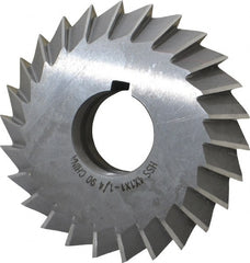 Value Collection - 4° 4" Cut Diam, 1" Cut Width, 1-1/4" Arbor, High Speed Steel Double-Angle Cutter - Best Tool & Supply