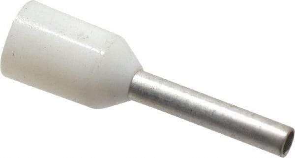 ACI - 20 AWG, Partially Insulated, Crimp Electrical Wire Ferrule - 8mm Long x 1-1/2mm Diameter Pin, 14.4mm Overall Length - Best Tool & Supply