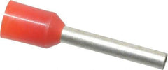 ACI - 16 AWG, Partially Insulated, Crimp Electrical Wire Ferrule - 12mm Long x 2mm Diameter Pin, 18.4mm Overall Length - Best Tool & Supply