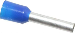 ACI - 14 AWG, Partially Insulated, Crimp Electrical Wire Ferrule - 12mm Long x 2.6mm Diameter Pin, 19mm Overall Length - Best Tool & Supply