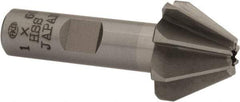 Interstate - 1" Large x 3/8" Small Diam, 11/16" Width of Cut, 60° Included Angle, High Speed Steel Face Angle Cutter - 1/2" Shank Diam, 2-13/32" Overall Length, Weldon Flat - Best Tool & Supply