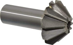 Interstate - 1-5/8" Large x 5/8" Small Diam, 11/16" Width of Cut, 90° Included Angle, High Speed Steel Face Angle Cutter - 3/4" Shank Diam, 2-11/16" Overall Length, Weldon Flat - Best Tool & Supply