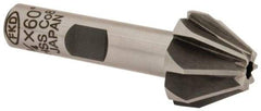 Interstate - 3/4" Large x 5/16" Small Diam, 17/32" Width of Cut, 60° Included Angle, Cobalt Face Angle Cutter - 3/8" Shank Diam, 2-3/32" Overall Length, Weldon Flat - Best Tool & Supply