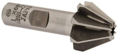 Interstate - 1" Large x 3/8" Small Diam, 11/16" Width of Cut, 60° Included Angle, Cobalt Face Angle Cutter - 1/2" Shank Diam, 2-13/32" Overall Length, Weldon Flat - Best Tool & Supply