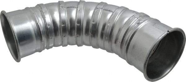 Made in USA - 4" ID Galvanized Duct Fitting - 7.32" Long, 24 Gage - Best Tool & Supply