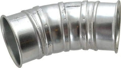 Made in USA - 5" ID Galvanized Duct 45° Elbow - 7.86" Long, 22 Gage - Best Tool & Supply