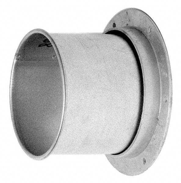 Made in USA - 8" ID Galvanized Duct Flange Adapter - 5" Long, 24 Gage - Best Tool & Supply