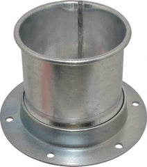 Made in USA - 4" ID Galvanized Duct Flange Adapter - 5" Long, 24 Gage - Best Tool & Supply