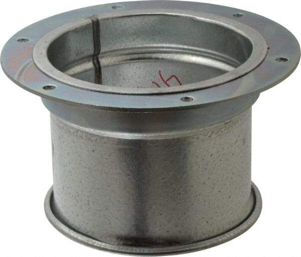 Made in USA - 5" ID Galvanized Duct Flange Adapter - 5" Long, 24 Gage - Best Tool & Supply