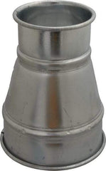 Made in USA - 6-4" ID Galvanized Duct Reducer - 8" Long, 22 Gage - Best Tool & Supply