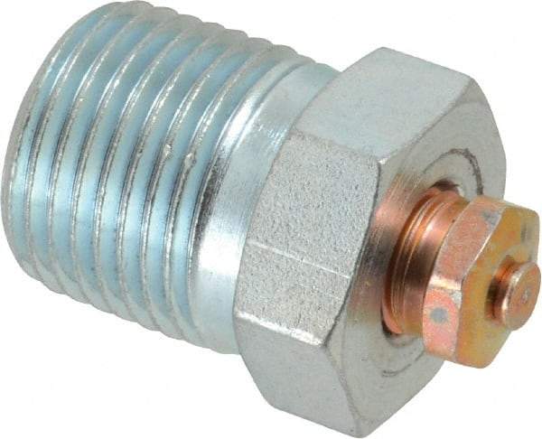 LDI Industries - 1/2-14 Thread, 1 to 5 psi Relief Pressure, Steel, Relief Vent - 1-3/8" High, 22.35mm Hex Flats Diam - Best Tool & Supply