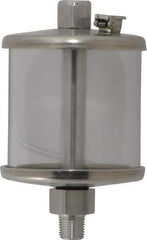 LDI Industries - 1 Outlet, Polymer Bowl, 73.9 mL No Flow Control Oil Reservoir - 1/8 NPTF Outlet, 2" Diam x 3-1/2" High, 60°C Max - Best Tool & Supply