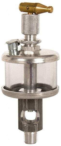 LDI Industries - 1 Outlet, Polymer Bowl, 354.9 mL Manual-Adjustable Oil Reservoir - 1/2 NPTF Outlet, 3" Diam x 9-1/8" High, 71.11°C Max - Best Tool & Supply