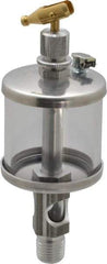 LDI Industries - 1 Outlet, Polymer Bowl, 44.4 mL Manual-Adjustable Oil Reservoir - 1/4 NPTF Outlet, 1-3/4" Diam x 5-3/8" High, 71.11°C Max - Best Tool & Supply