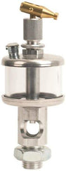 LDI Industries - 1 Outlet, Polymer Bowl, 29.6 mL Manual-Adjustable Oil Reservoir - 9/16-18 UNF Outlet, 1-1/2" Diam x 5-19/64" High, 71.11°C Max - Best Tool & Supply