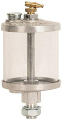 LDI Industries - Acrylic Bowl, 354.9 mL Manual-Adjustable Oil Reservoir - 5/6-18 Straight Outlet, 3" Diam x 7" High - Best Tool & Supply