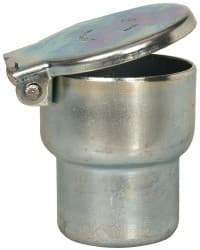 Gits - Steel, Zinc Plated, Shoulder Drive One Piece, Straight Oil Hole Cover - 1.253-1.255" Drive Diam, 1-1/4" Drive-In Hole Diam, 13/16" Drive Length, 1-11/16" Overall Height - Best Tool & Supply