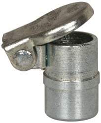 Gits - Steel, Zinc Plated, Beaded Drive One Piece, Straight Oil Hole Cover - 0.253-0.255" Drive Diam, 1/4" Drive-In Hole Diam, 5/32" Drive Length, 13/32" Overall Height - Best Tool & Supply