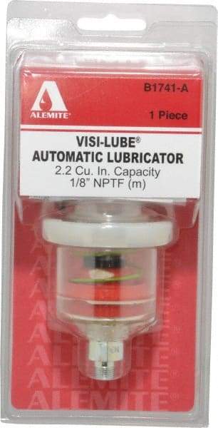 Alemite - 1.22 Ounce Reservoir Capacity, 1/8 NPTF Thread, Steel, Spring-Loaded, Grease Cup and Lubricator - -40 to 65.56°C Operating Temp, 0.15 to 0.24 Bar Operating Pressure - Best Tool & Supply