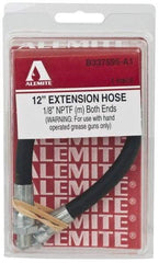 Alemite - 12" Long, 6,000 psi Operating Pressure, Thermoplastic Grease Gun Hose - 1/8 NPTF, 12,000 psi Burst Pressure - Best Tool & Supply