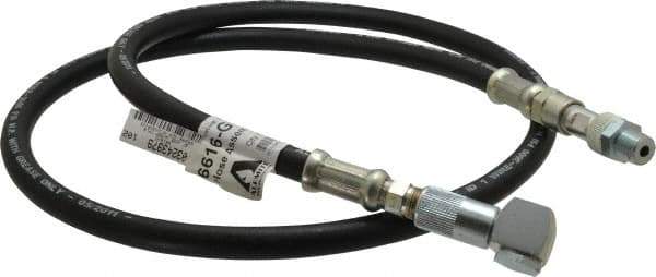 Alemite - 5-1/2' Long, Grease Gun Hose & Coupler Assembly - Includes Check Valve & Swivel - Best Tool & Supply