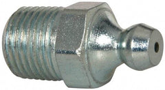 Alemite - 30° Head Angle, 1/8 NPTF Steel Leakproof Grease Fitting - 7/16" Hex, 1-7/32" Overall Height, 25/64" Shank Length, 5,000 Operating psi, Zinc Plated Finish - Best Tool & Supply